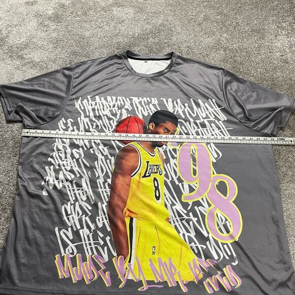 Unbranded Graphic T-Shirt Mens Plus 7X Gray Kobe Bryant Lakers Jersey Basketball - Picture 8 of 11